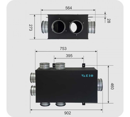 Коллектор VAKIO Ф160-Ф125Х6